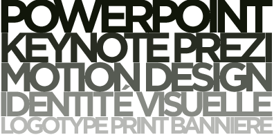 Powerpoint , keynote, prezi, motion design, identité visuel, logotype - print, bannière